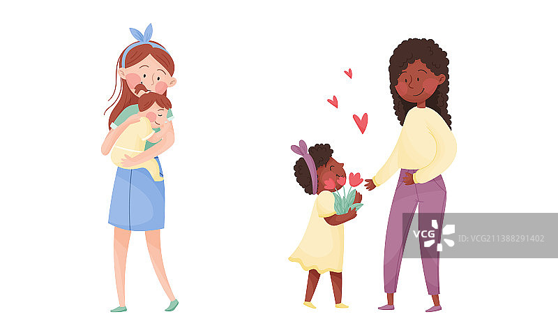 幸福的母亲温柔地拥抱婴儿图片素材