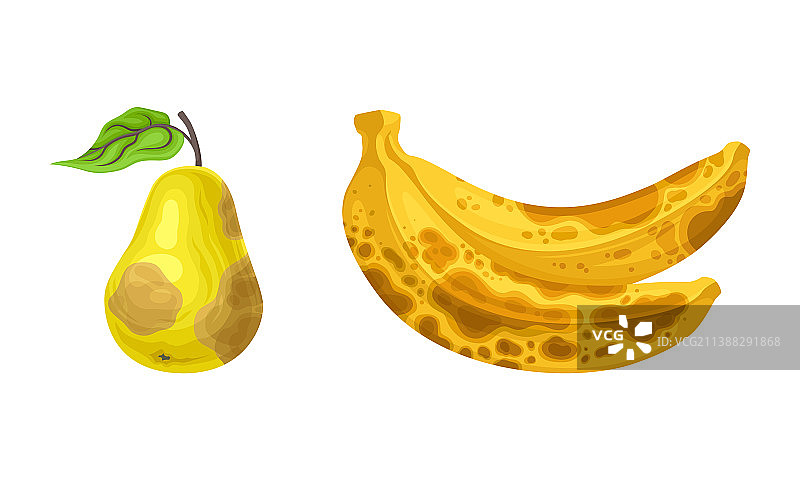 分解的恶臭腐烂水果与梨图片素材