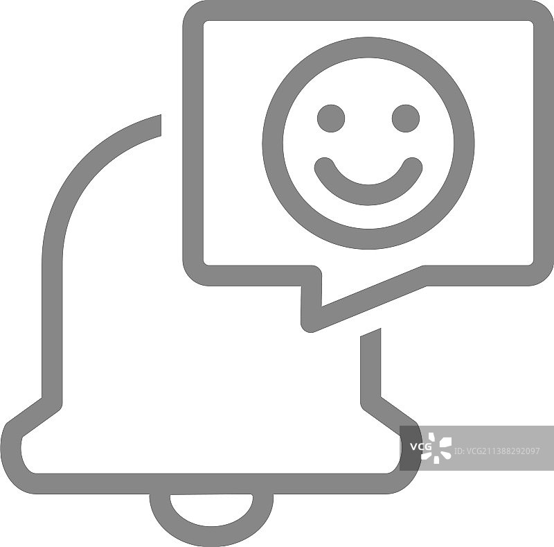 带有笑脸的语音气泡通知铃铛图片素材