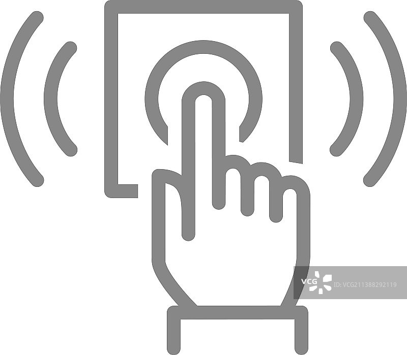 手持门铃线性图标：按门铃图片素材