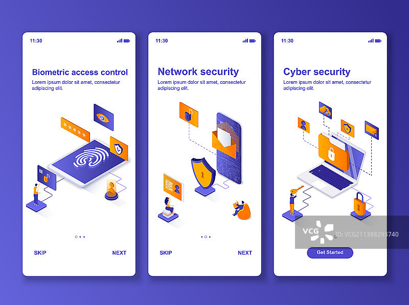 网络安全2.5D设计工具包图片素材