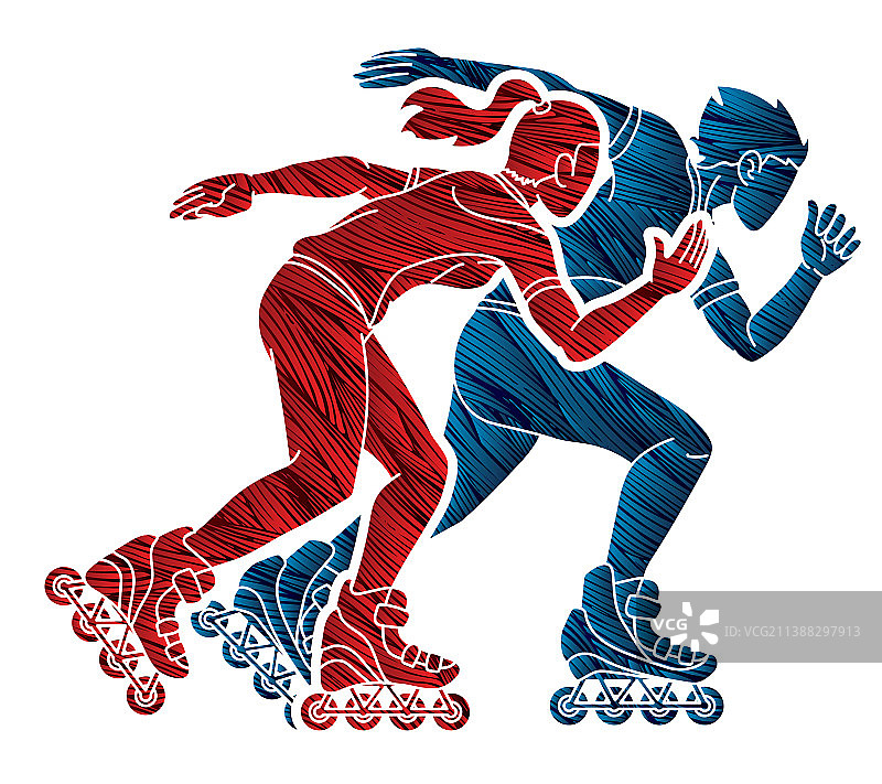 轮滑运动员图片素材