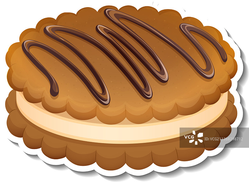 卡通风格奶油夹心饼干三明治图片素材