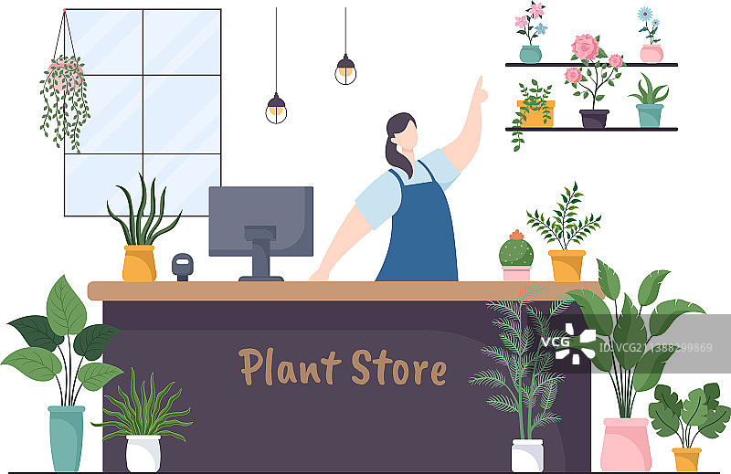 花店和植物店的鲜花护理图片素材