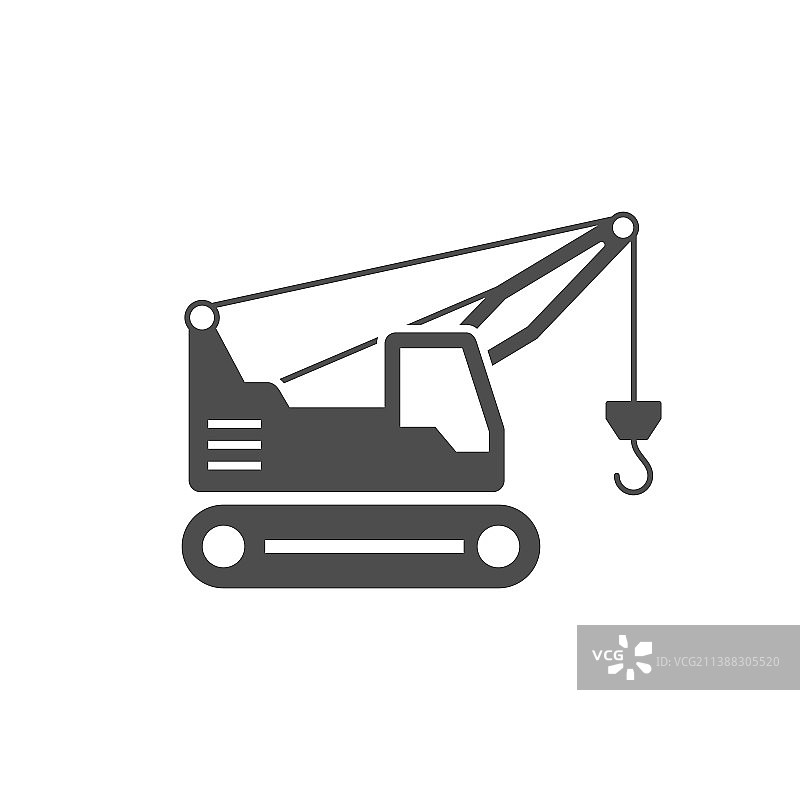履带式起重机或拖拉机标志图标图片素材
