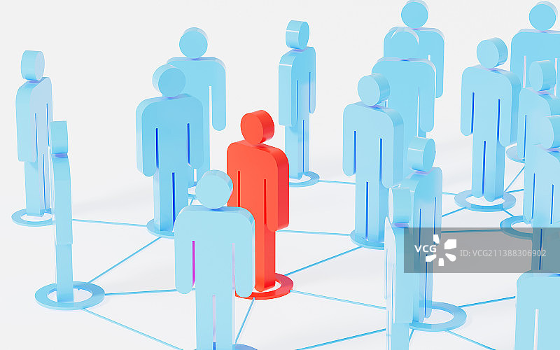 人际关系模型3D渲染图片素材