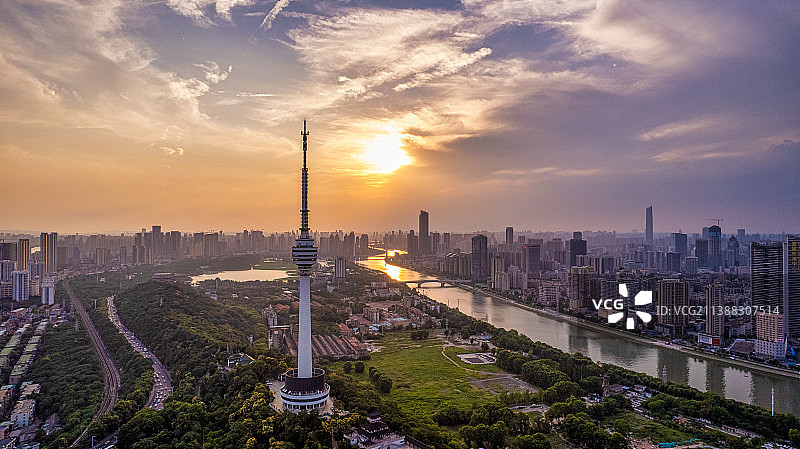 武汉汉江城市航拍图片素材