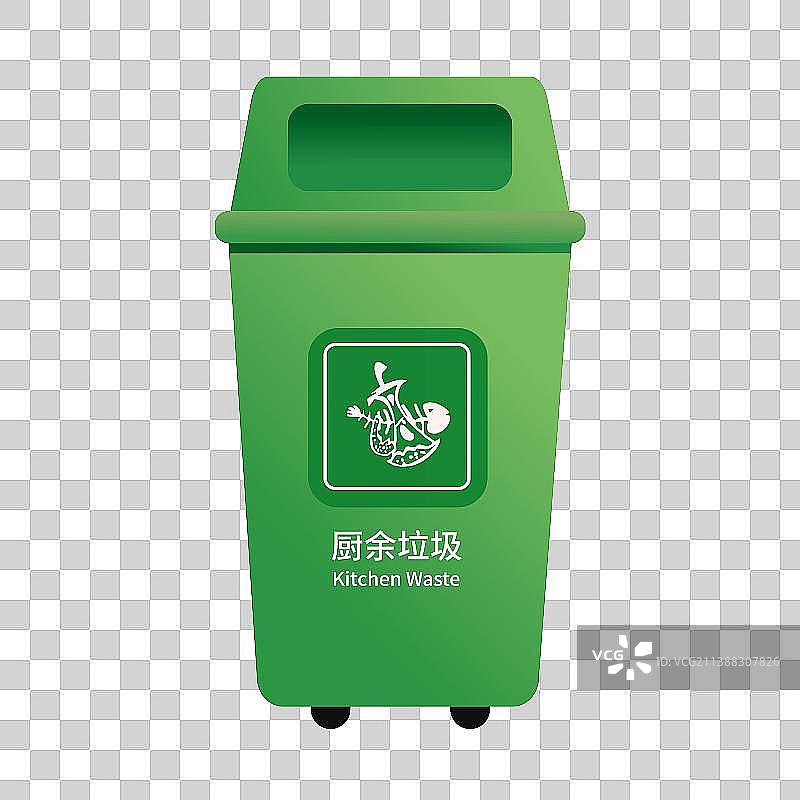 垃圾分类厨余垃圾桶资源循环利用环保生活图片素材