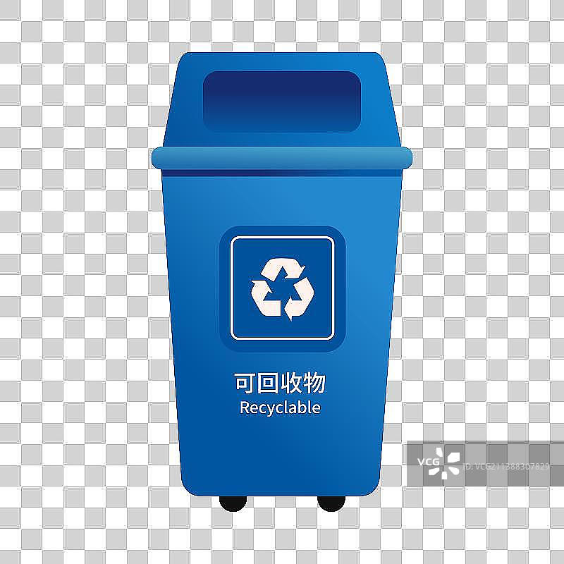 垃圾分类可回收物垃圾桶资源循环利用环保生活图片素材