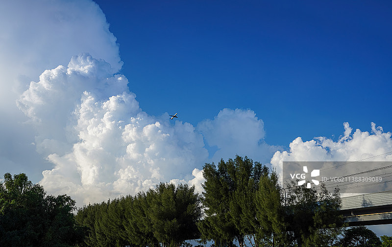 飞机穿过云海，向上飞行图片素材