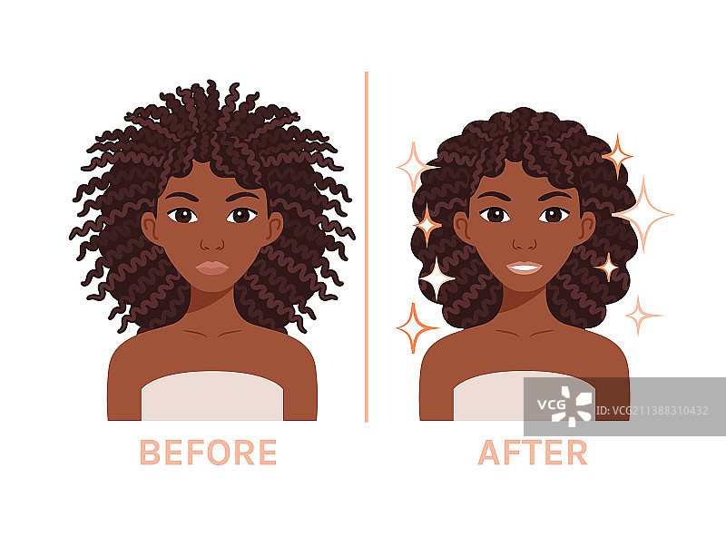 头发受损的黑人女性图片素材