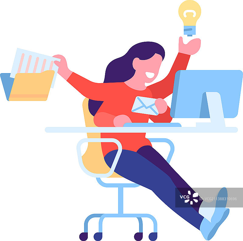 高效时间管理的多任务女人图片素材