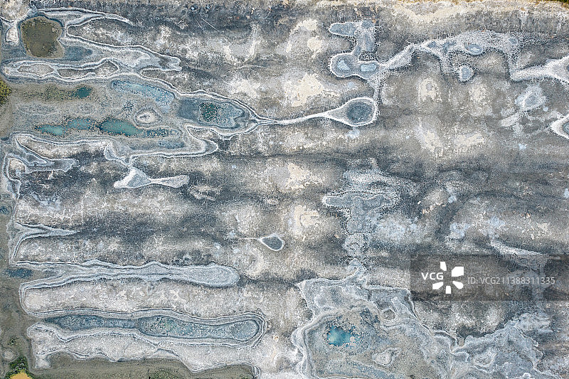 亚洲中国山西运城盐湖自然纹理图片素材