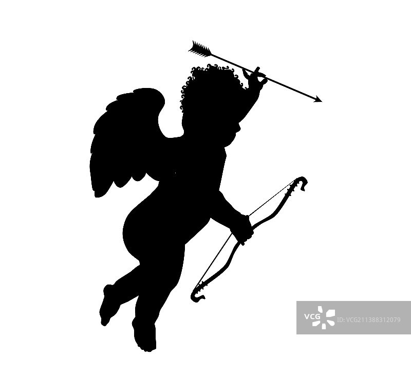 丘比特剪影图片素材
