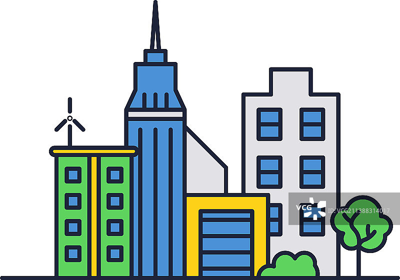 新城市建筑房屋图标城市景观图片素材