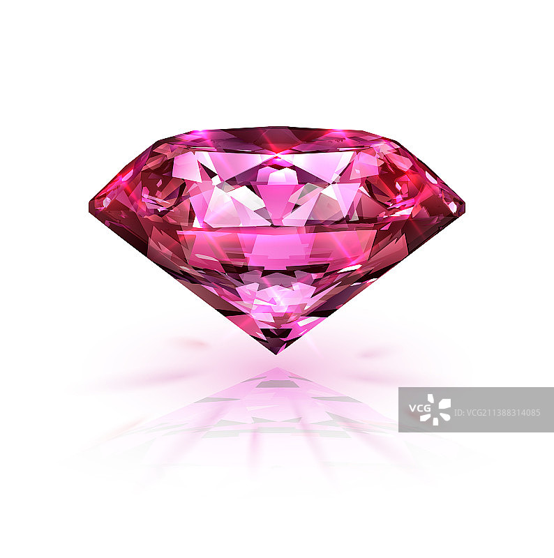 白色背景上的逼真红宝石图片素材