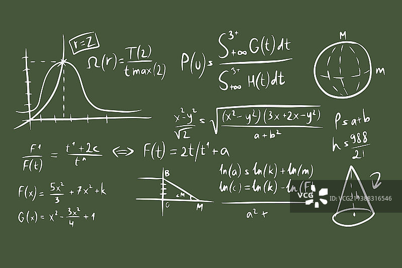 数学方程式公式线条数学轮廓图片素材