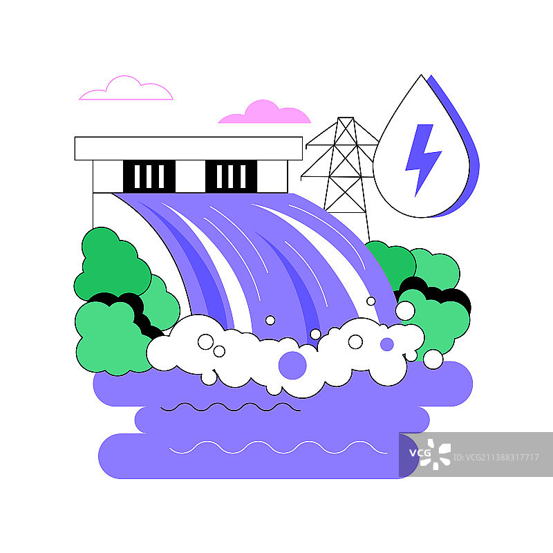 水力发电抽象概念图片素材