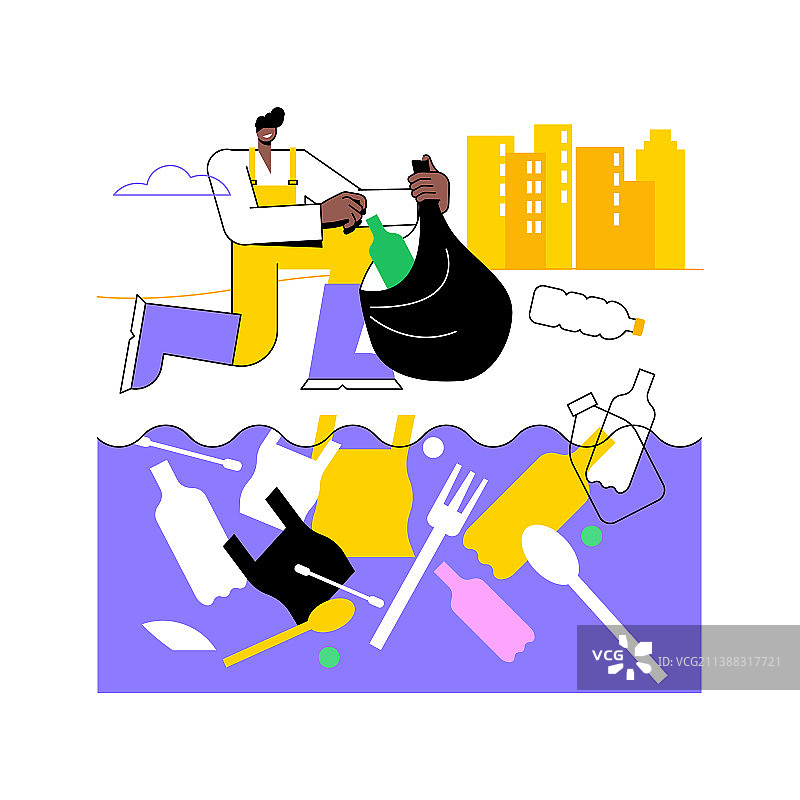 沿海污染抽象概念图片素材