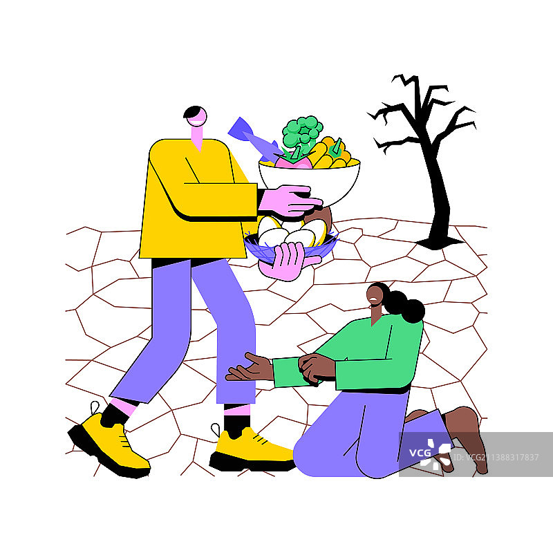 饥饿与营养不良抽象概念图片素材