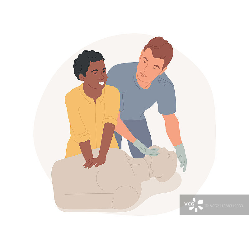 儿童心肺复苏独立卡通图片素材