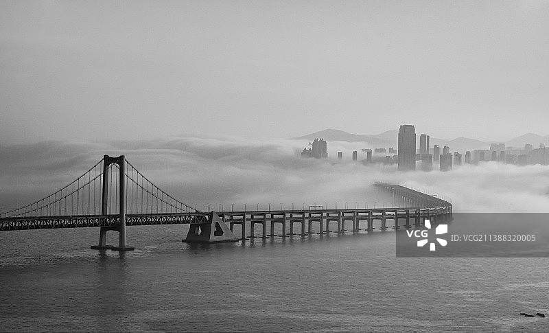 大连平流雾图片素材