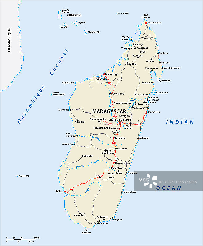 马达加斯加道路地图图片素材