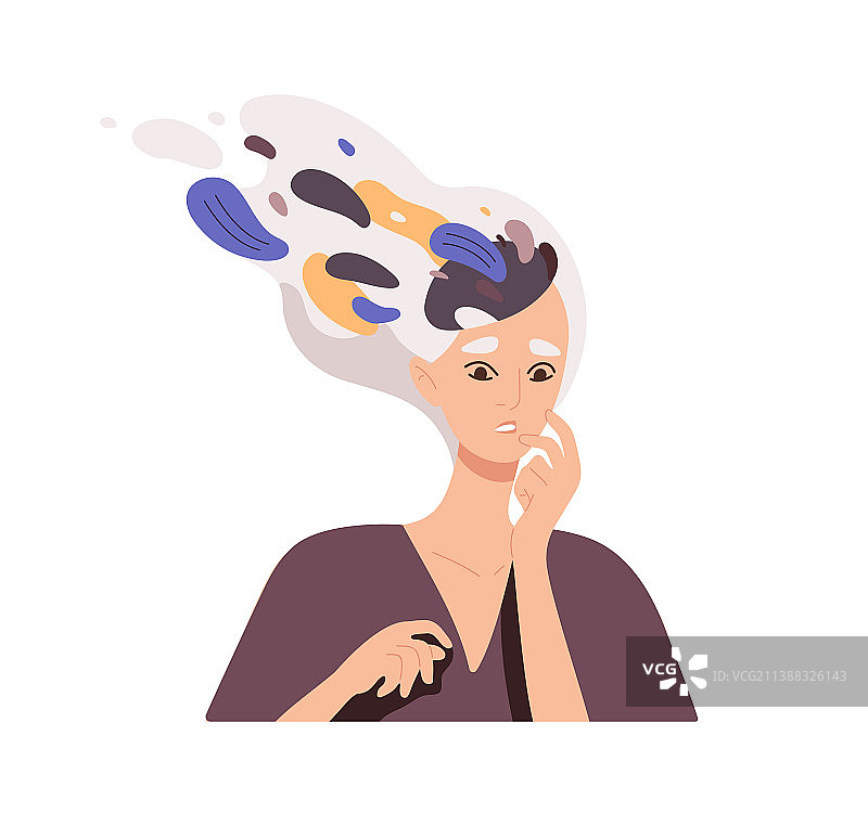 有强迫型偏执想法的女人图片素材