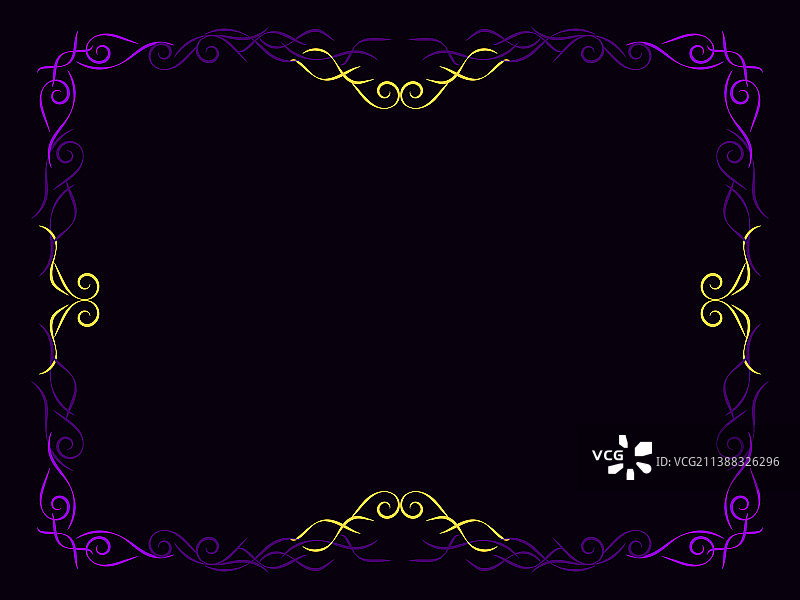 艺术中的维多利亚风格漩涡花纹框架图片素材