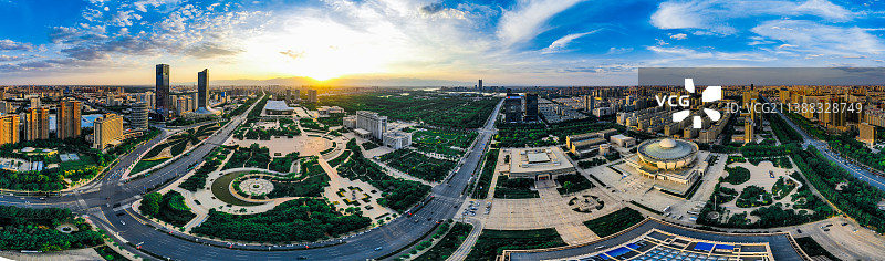 航拍银川市金凤区全景图图片素材