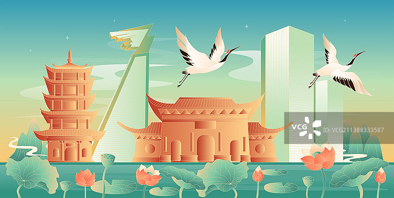 常德国潮风插画图片素材