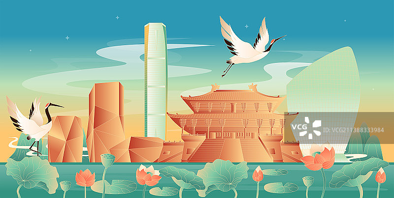 柳州国潮风插画图片素材