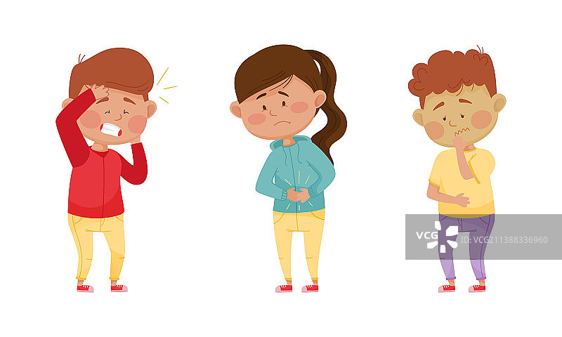 患常见疾病的生病儿童图片素材