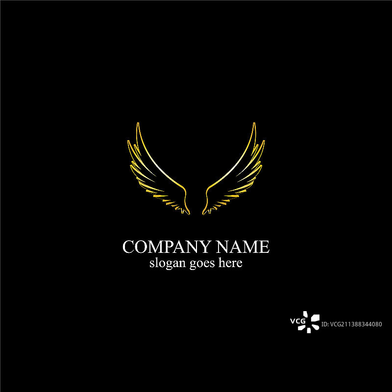 金色翅膀Logo模板图片素材