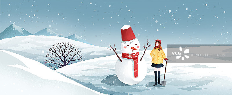 堆雪人图片素材