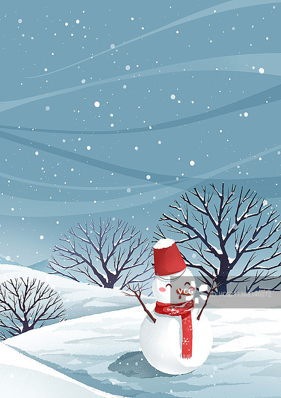 雪地里的雪人图片素材