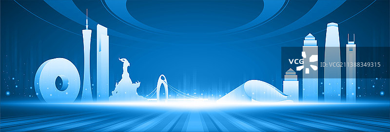 广州建筑城市矢量抽象插画图片素材