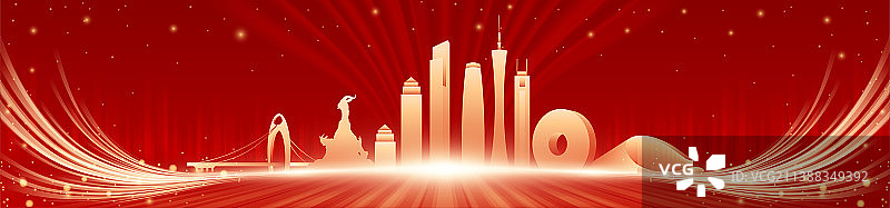 广州建筑城市矢量抽象插画图片素材