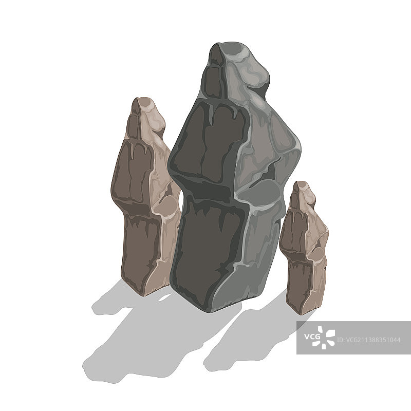 白色背景天然巨石图片素材