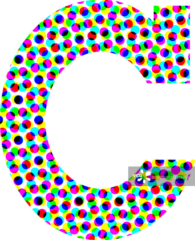 彩色半色调字体设计字母C图片素材