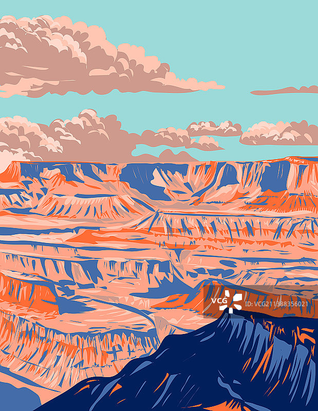 科罗拉多河雕刻的大峡谷国家公园图片素材