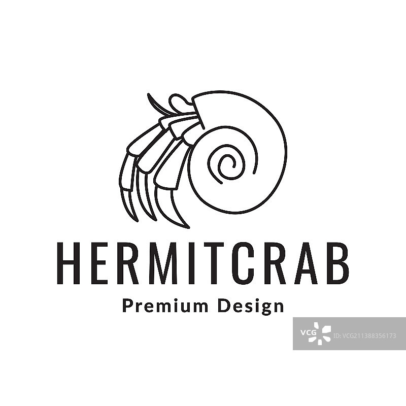线条寄居蟹Logo设计图形符号图标图片素材