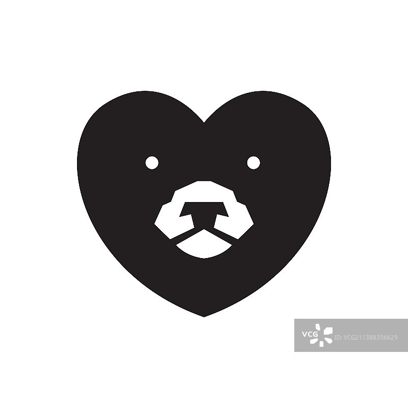 爱心与小熊头像logo设计图片素材