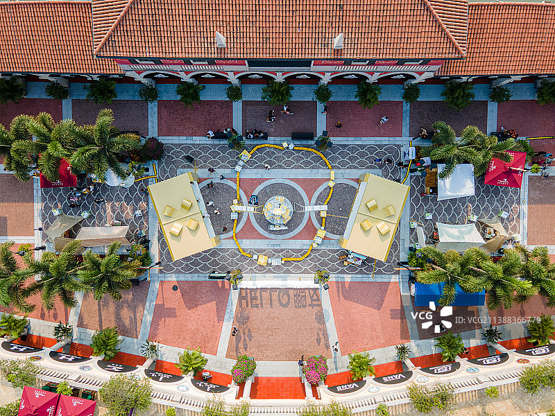 佛山广佛佛罗伦萨小镇购物中心航拍图片素材