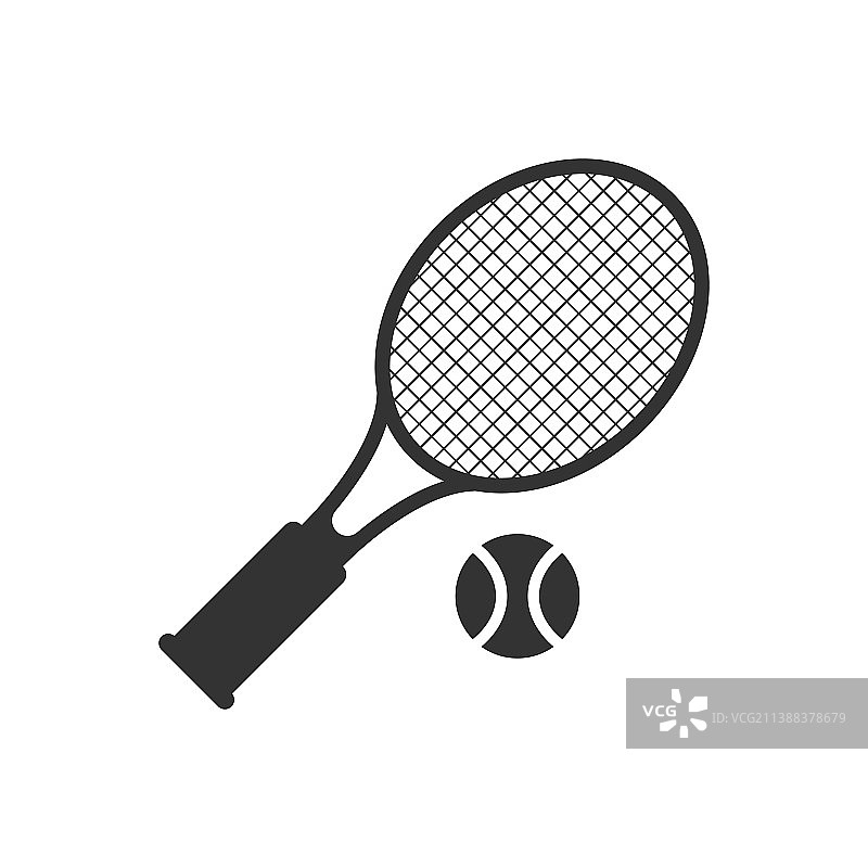扁平风格游戏球拍网球拍图标图片素材