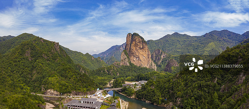 浙江永嘉楠溪江石桅岩景区航拍图片素材