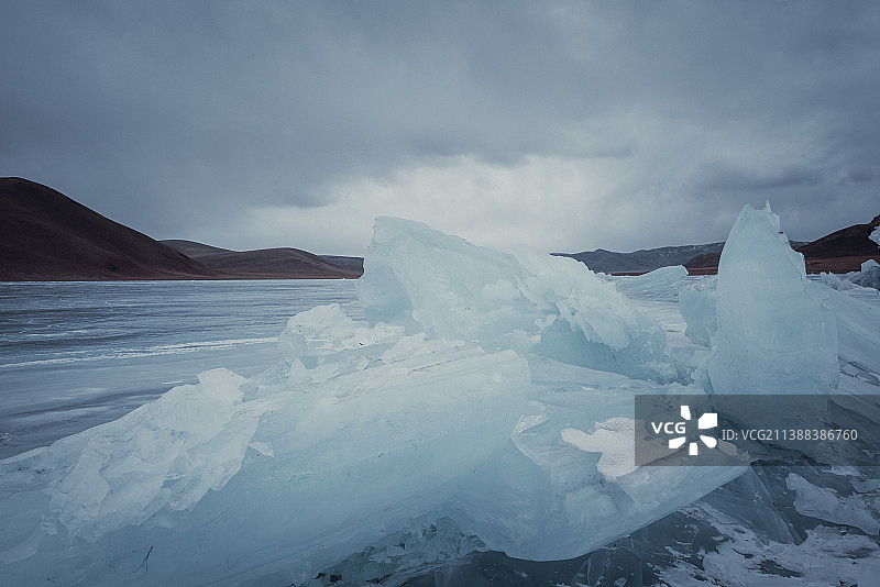 测东拉错冰裂图片素材
