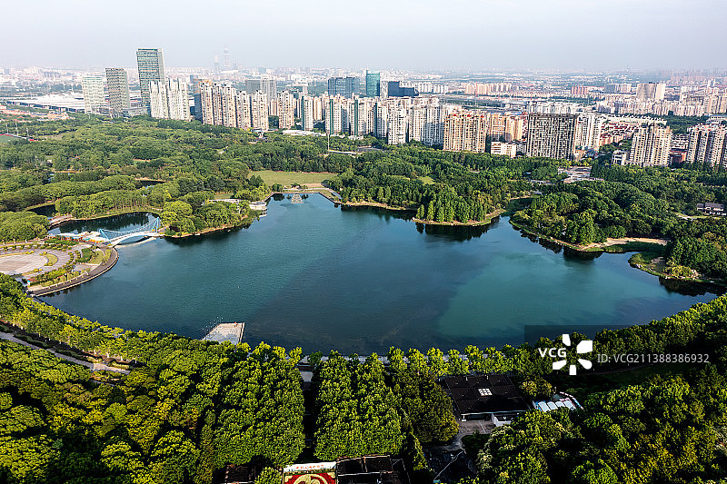 上海世纪公园航拍图片素材