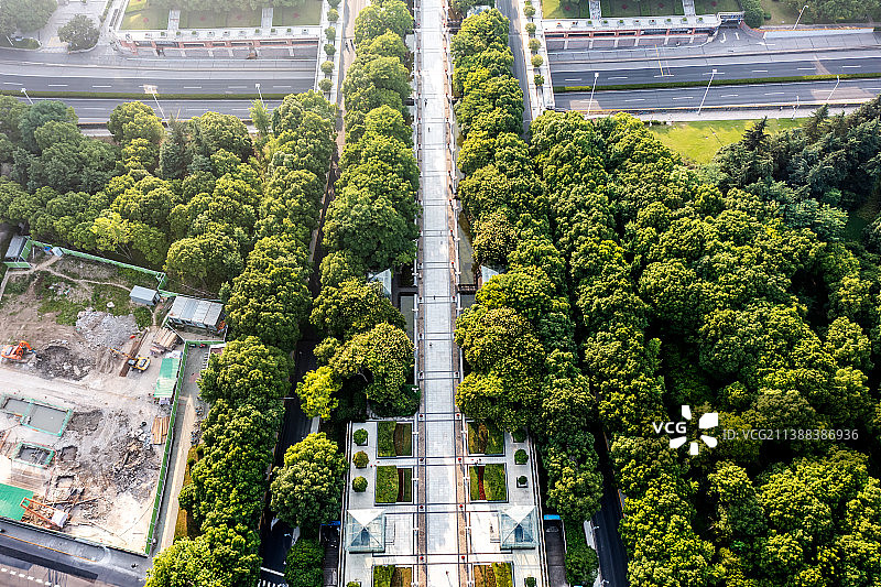 上海世纪公园航拍图片素材