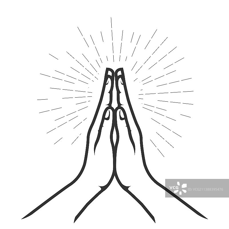 祈祷时合拢的双手图片素材